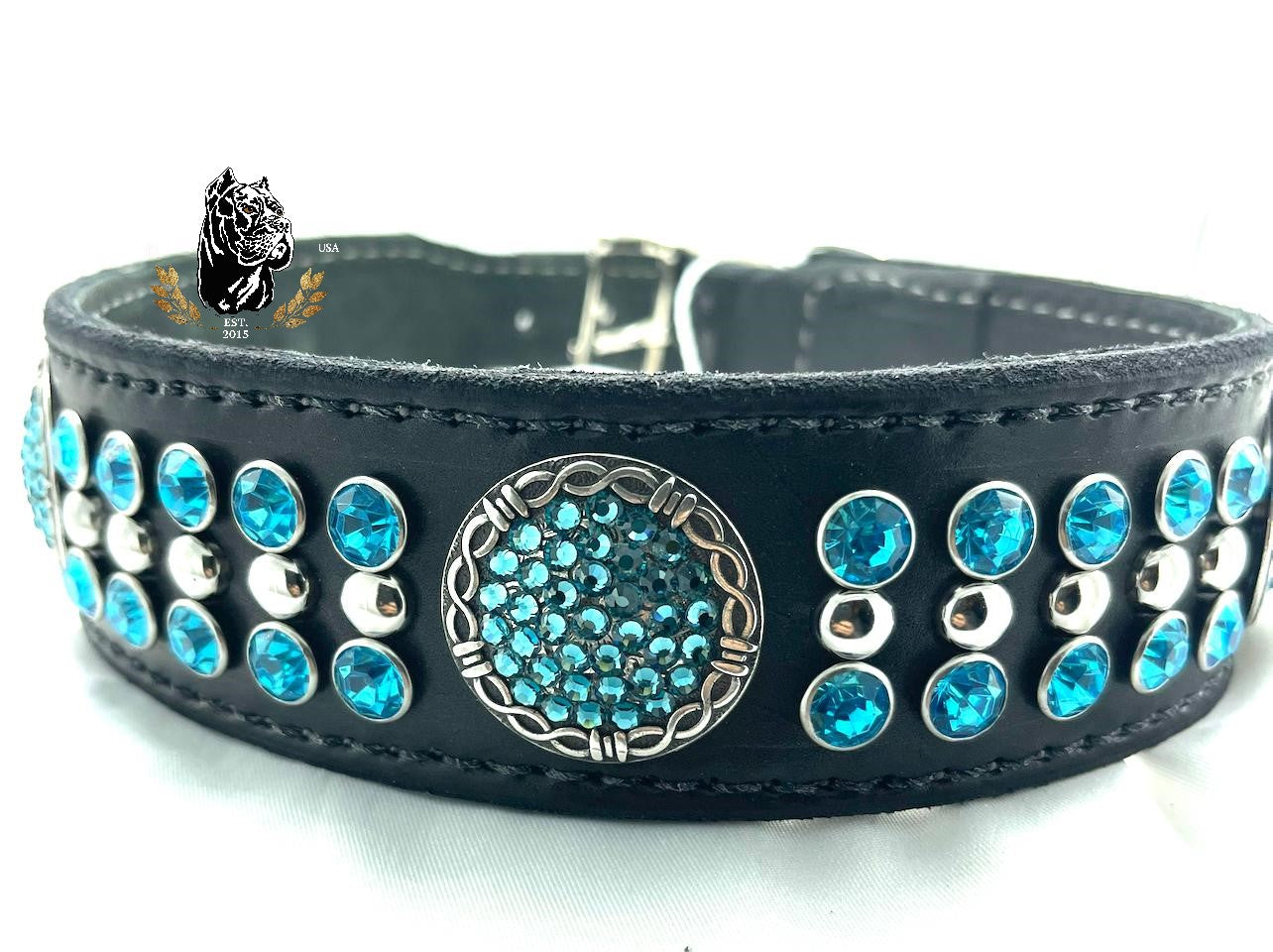 Aquamarine Blue Dog Collar